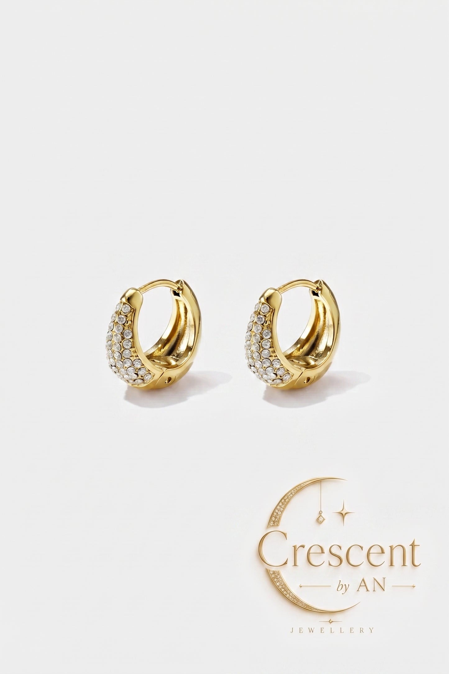 Ayla Rhinestone Huggie Hoop Earrings