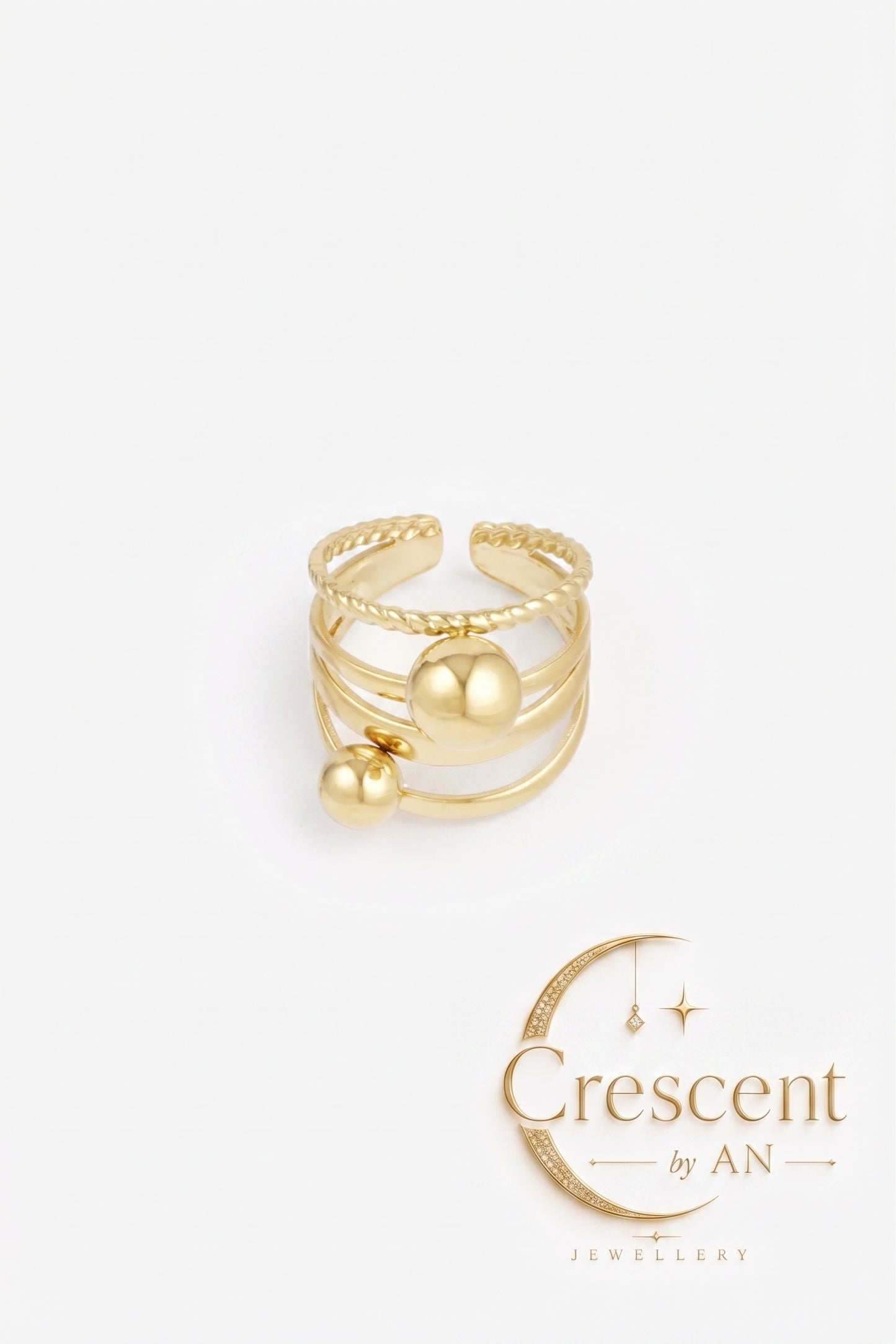 Celeste Multi-Band Ball Statement Ring