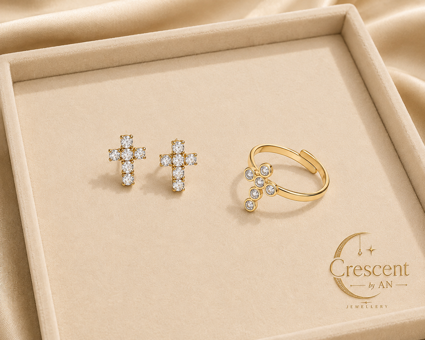 Crescent by An – Seraphina Cross Faith & Elegance Jewellery Set