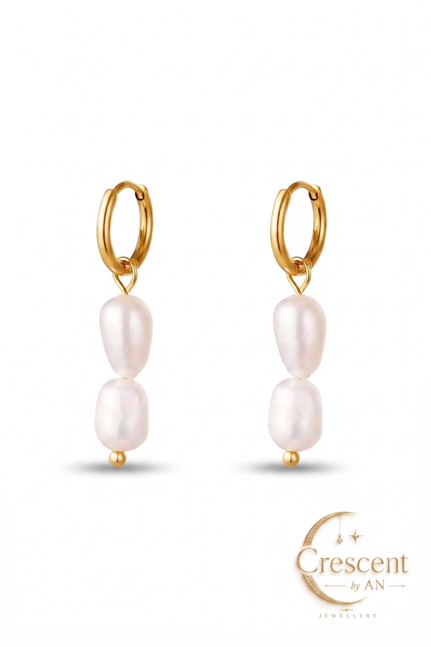 Double Pearl Drop Earrings