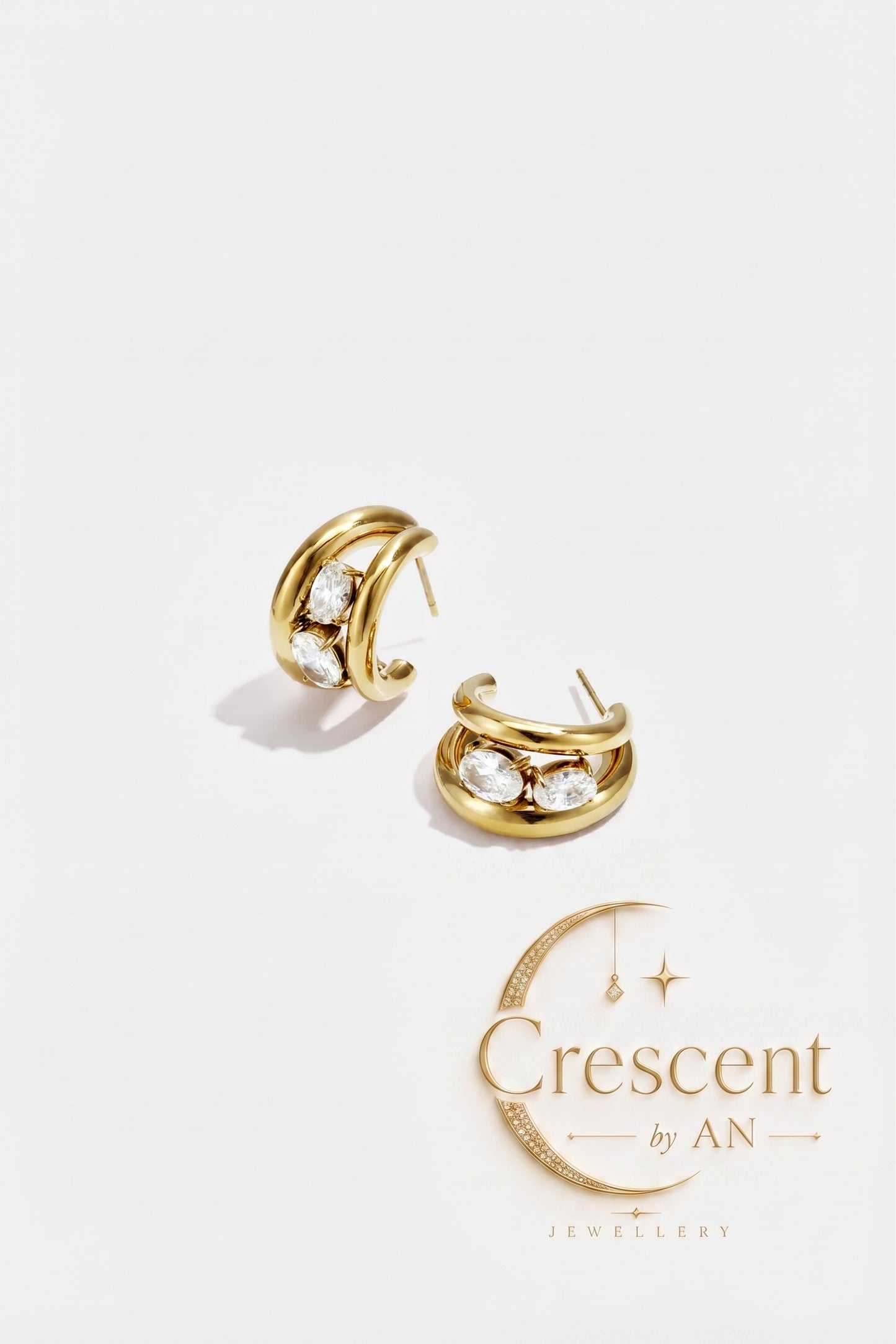Lumé Geometric Pave Statement Hoops