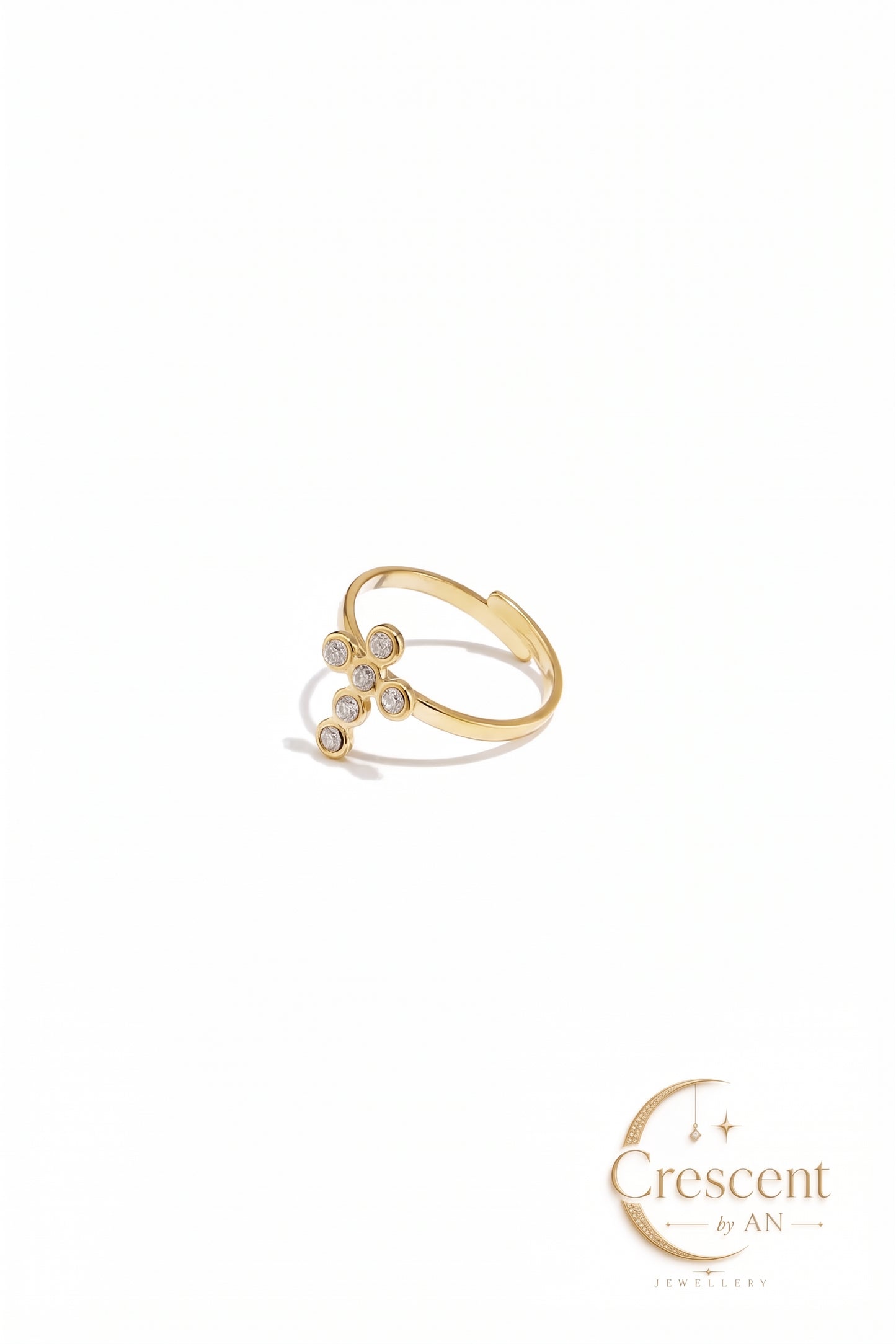 14K Gold Plated Cross Ring