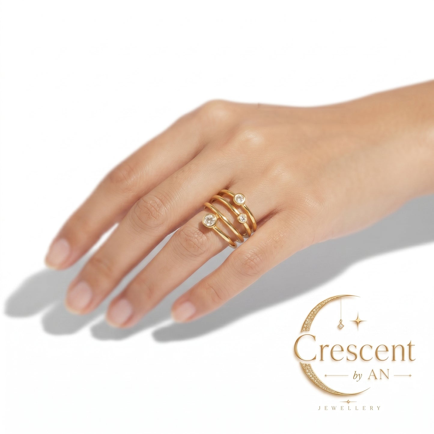 Astraea Multi-Strand Zircon Statement Ring