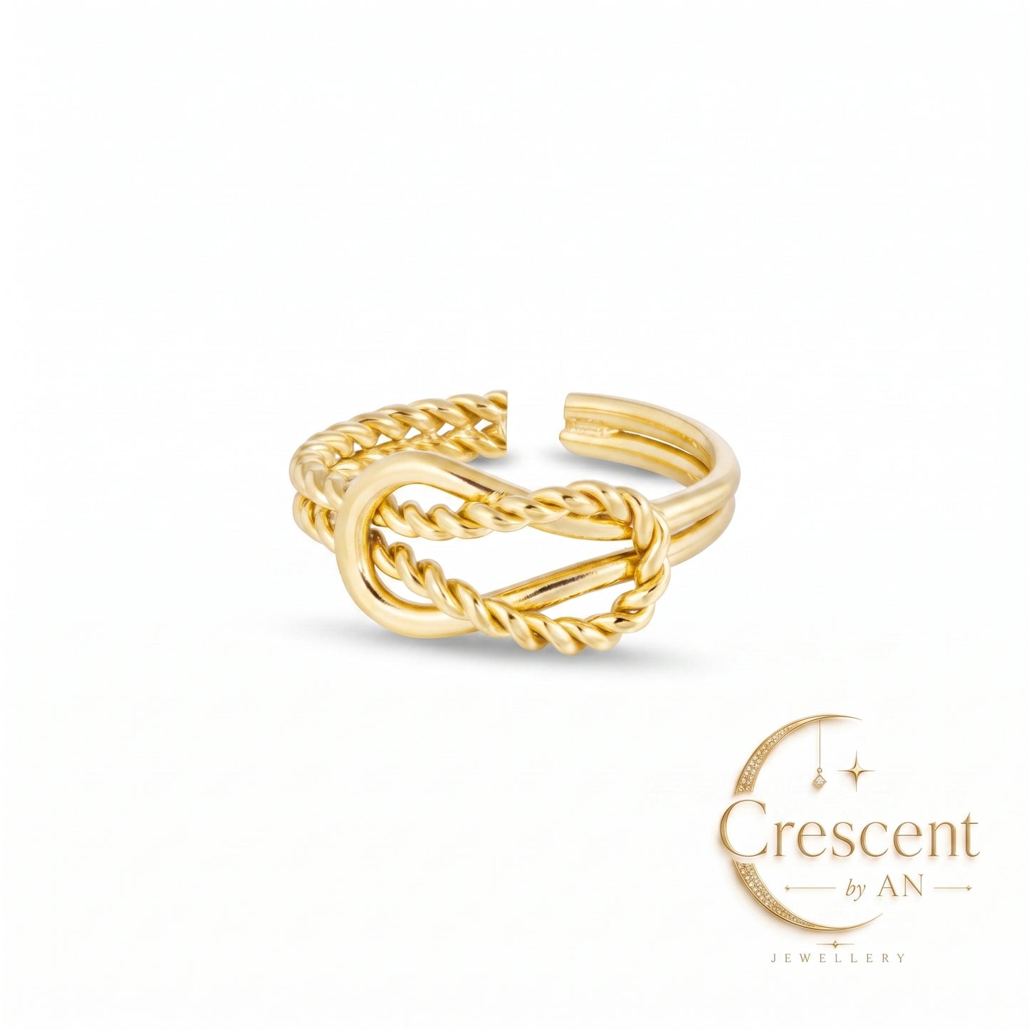 Aurelia Intertwined Knot Statement Ring