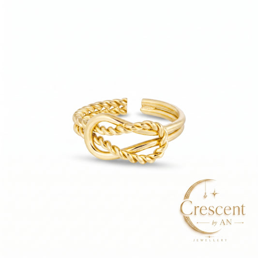 Aurelia Intertwined Knot Statement Ring