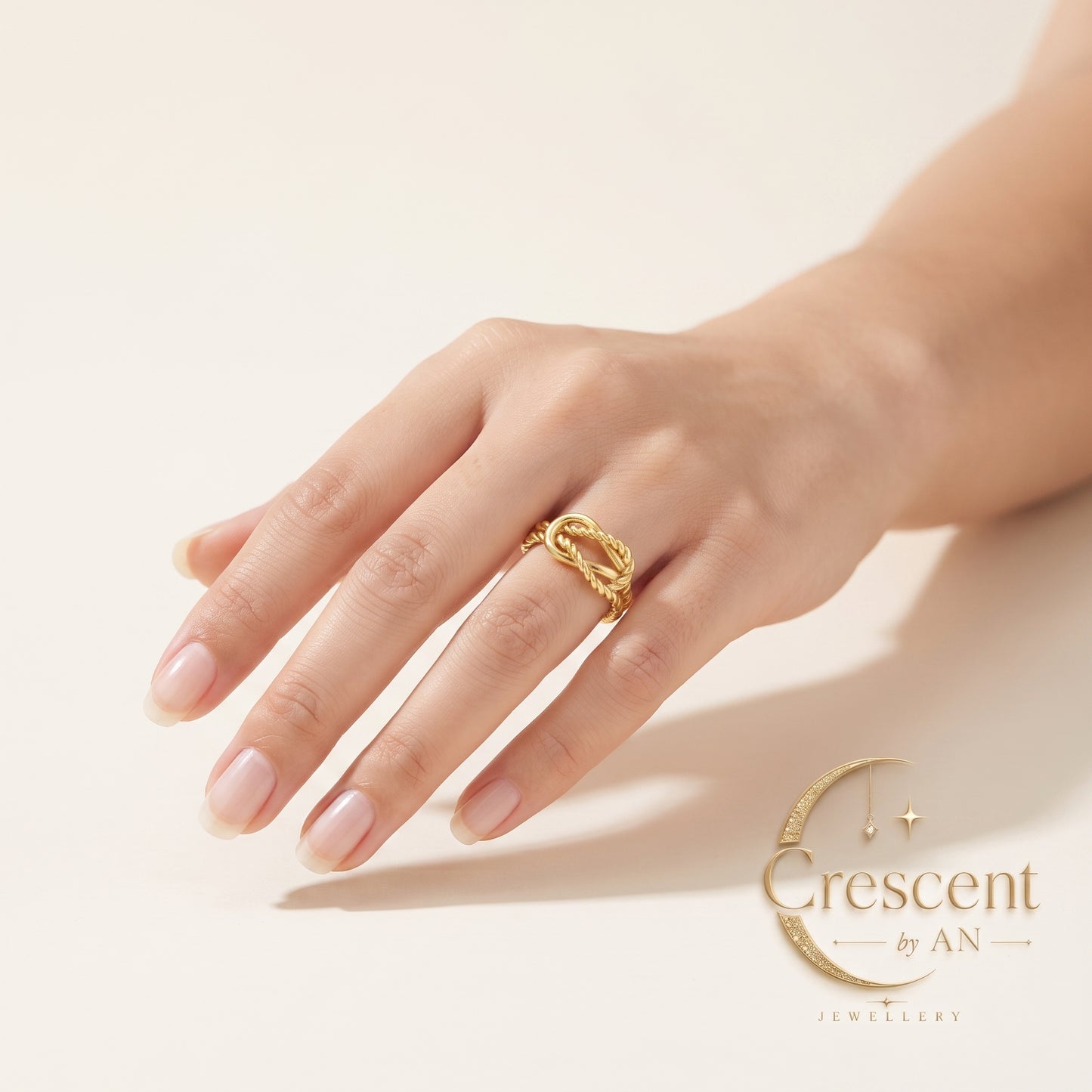 Aurelia Intertwined Knot Statement Ring