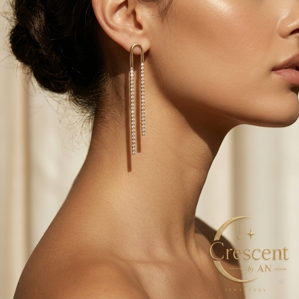 Aurelia Rhinestone Drop Statement Earrings