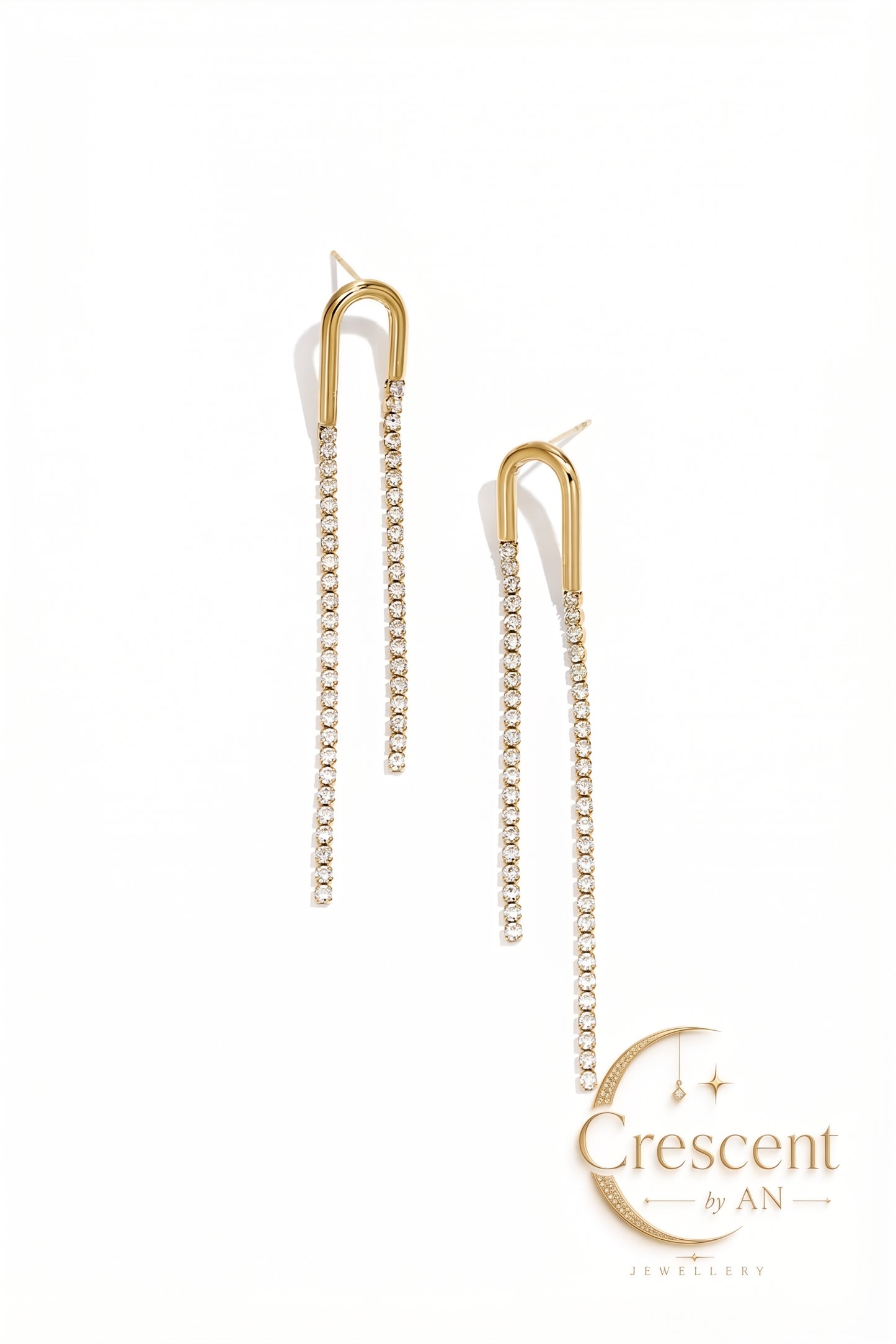 Aurelia Rhinestone Drop Statement Earrings