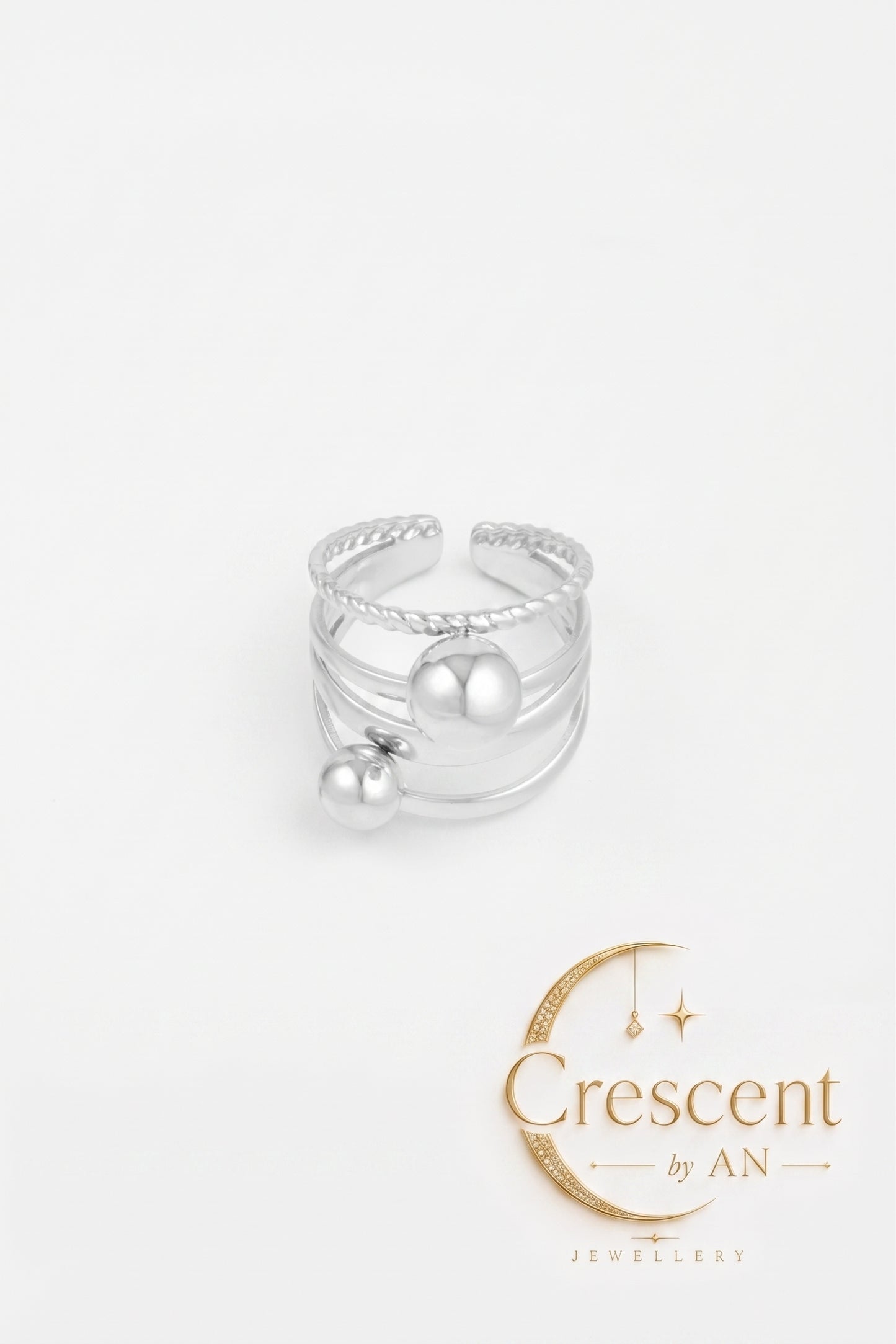 Celeste Multi-Band Ball Statement Ring