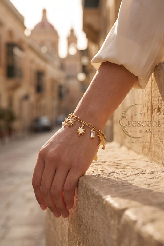 Celestial Multi-Charm Chain Bracelet
