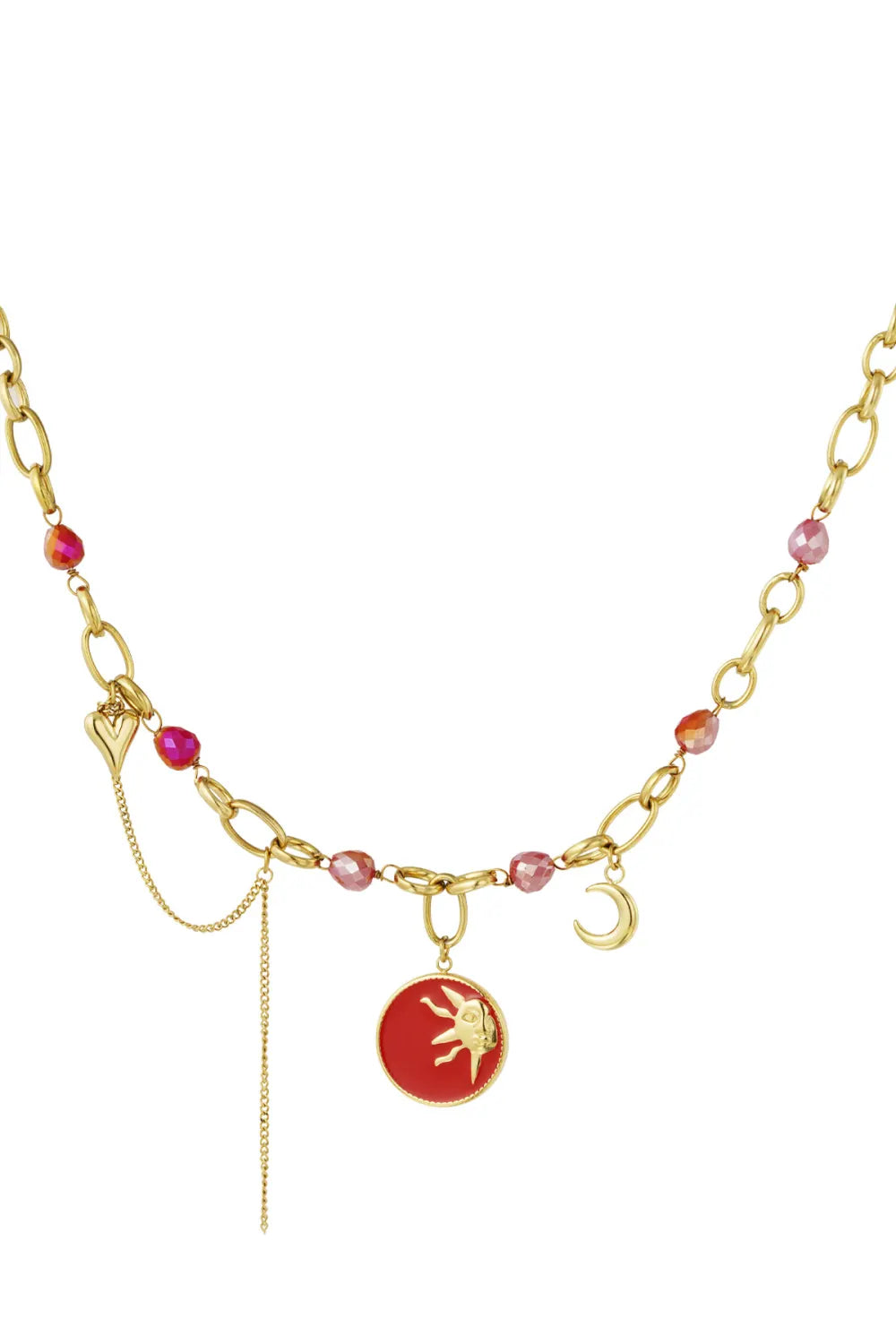 Celestial Sun & Moon Charm Necklace