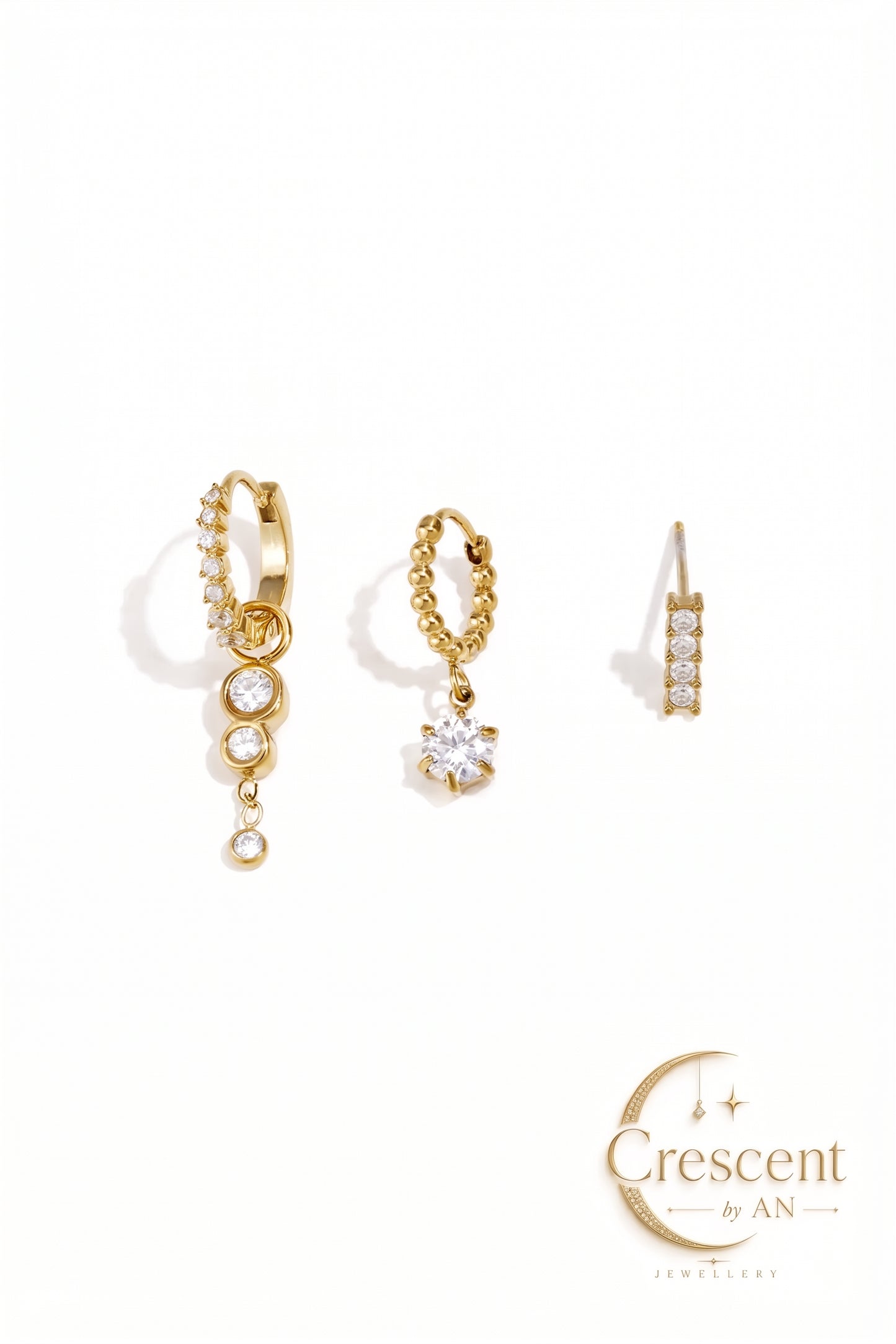 Celestial Three Stack Collection Earrings
