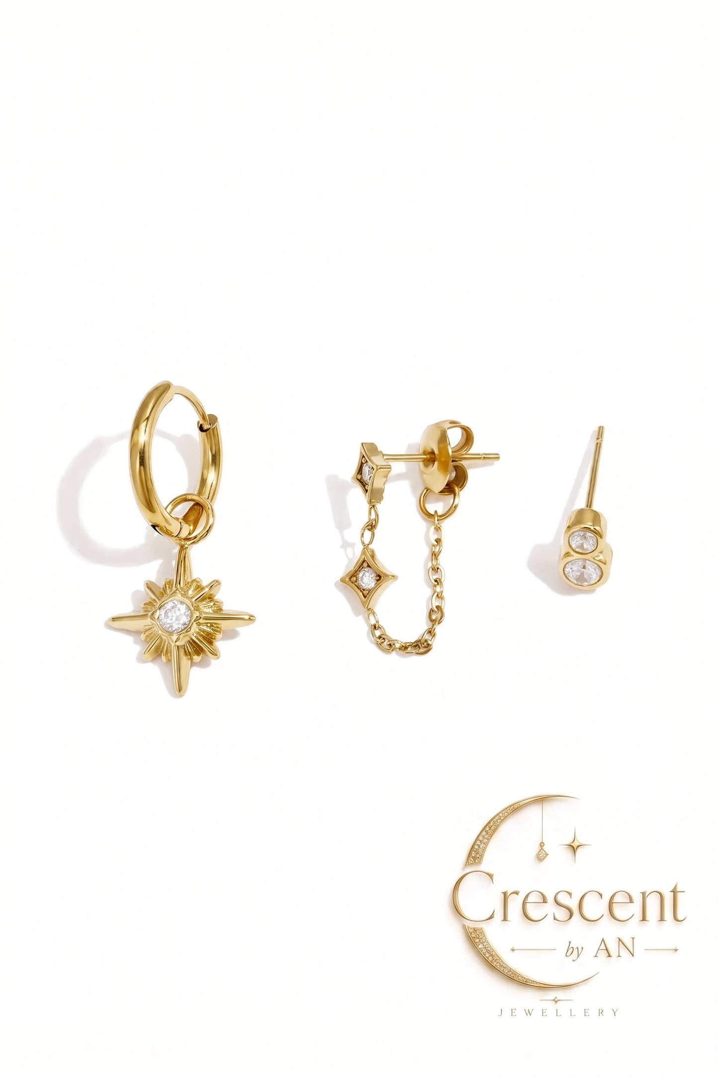 Celestial Three Stack Collection Earrings