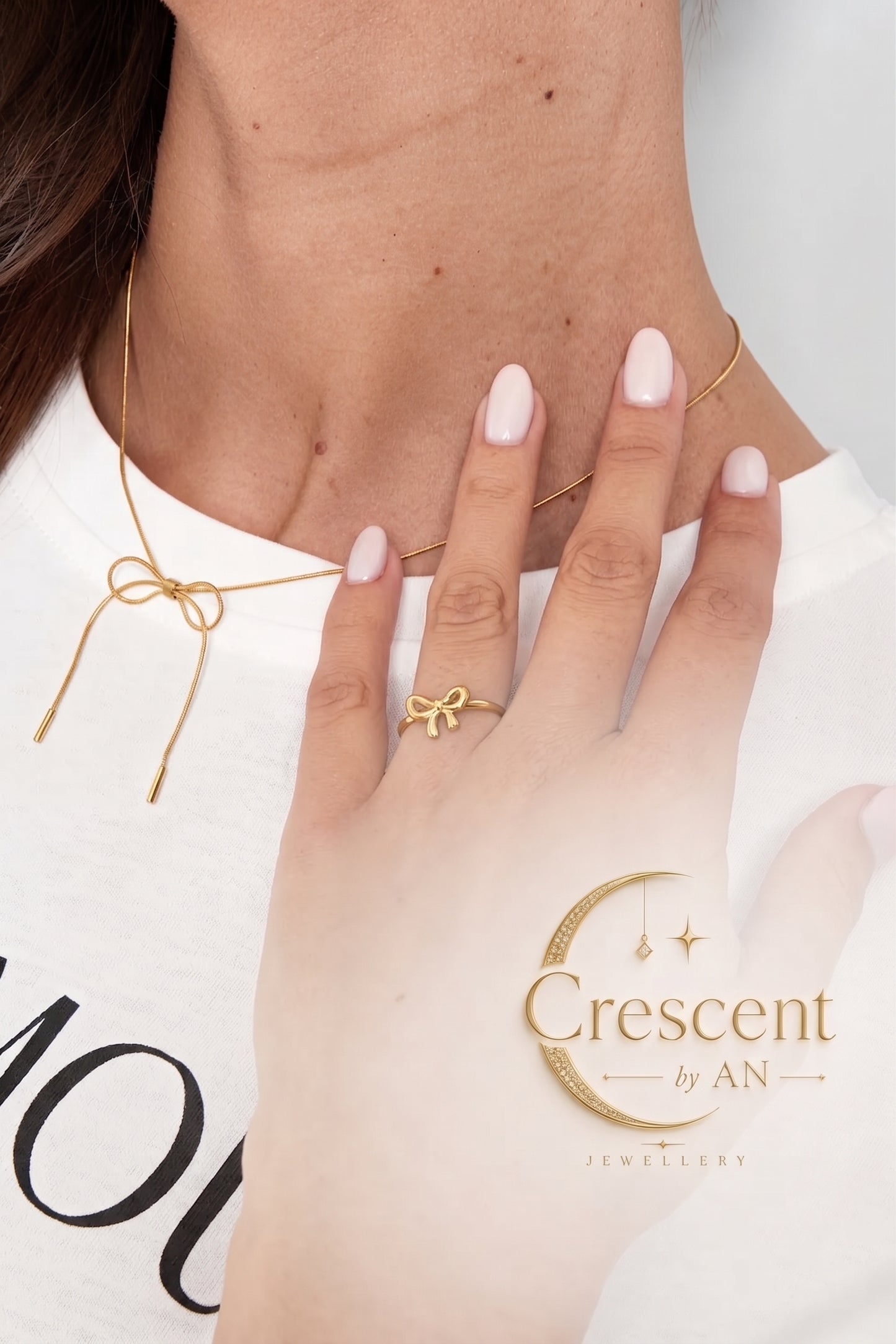 Crescent Bow Stainless Steel Ring