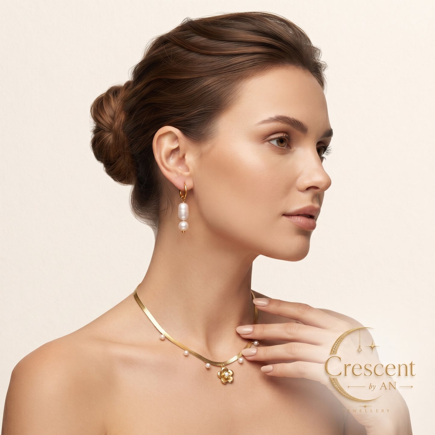 Crescent by An – Pearl Floral Grace Jewellery Set