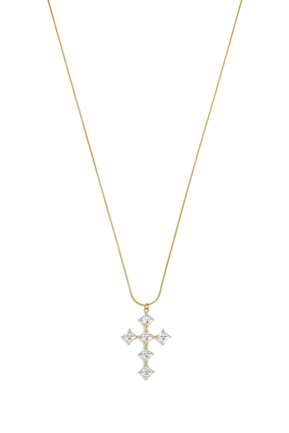 Crystal Cross Statement Pendant Necklace