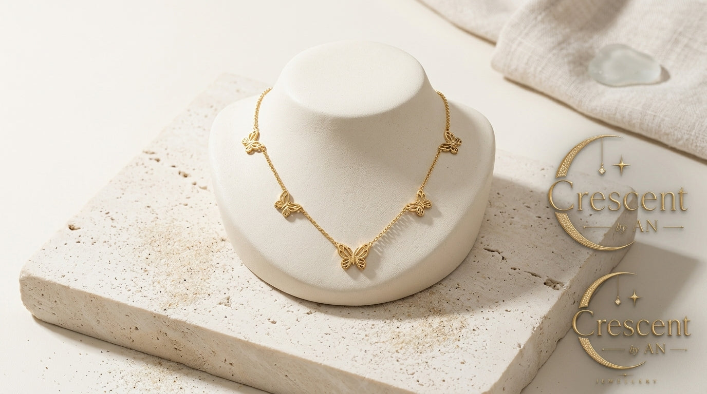 Golden Butterfly Charm Necklace