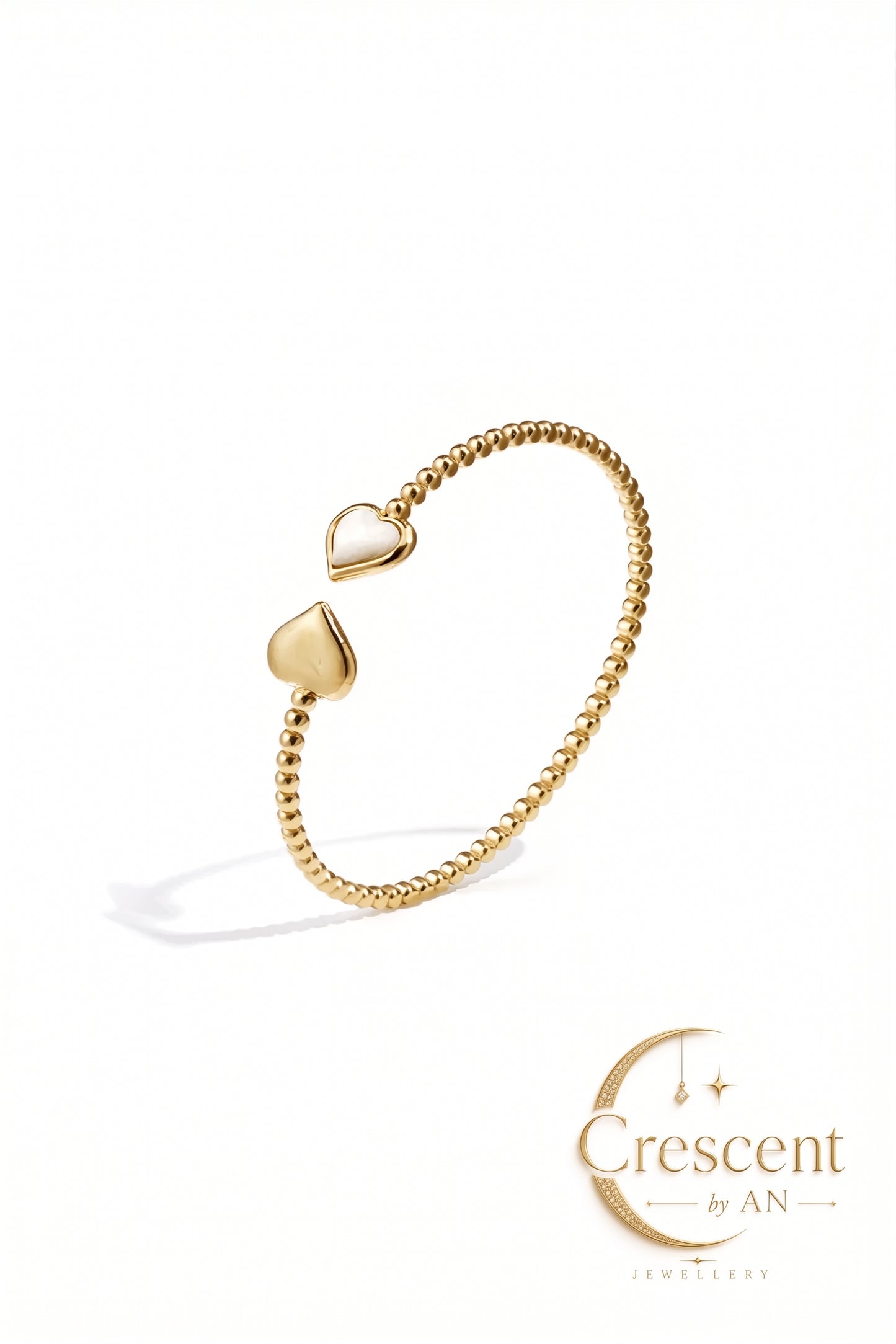 Heart & Polka Dot Beaded Bracelet
