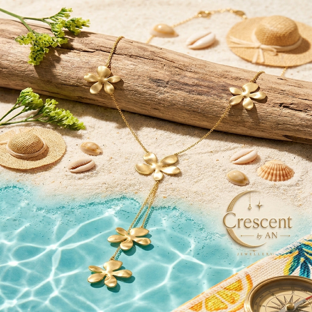 Summer Bloom Floral Lariat Necklace